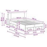 Bed Frame with Storage Old Wood 120 x 190 cm Engineered Wood 3433737