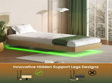 Modern Floating Bed with Recessed Detailing & Headboard, Fitted with LED Ambient Lighting, Robust W5510P517483
