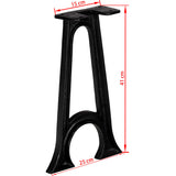 Bench Legs 2 pcs with Arched Base A-Frame Cast Iron 245431