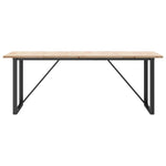 ZNTS Dining Table O-Frame 200x100x75.5 cm Solid Wood Pine and Cast Iron 3282745