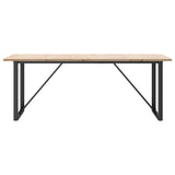 Dining Table O-Frame 200x100x75.5 cm Solid Wood Pine and Steel 3282745
