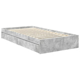 Storage Bed Concrete Grey 90 x 200 cm Engineered Wood 3412307
