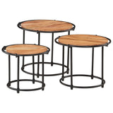 Nesting Tables 3 pcs Solid Wood Acacia 358931