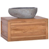Wall-mounted Bathroom Cabinet 60x45x30 cm Solid Teak Wood 320437