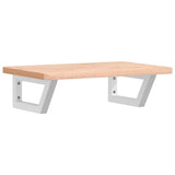 Basin Shelf Wall Mounted Steel and Solid Wood Beech 3302358