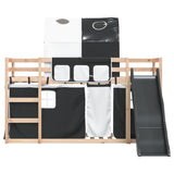Bunk Bed without Mattress with Slide White and Black 90x190 cm Single 3284152
