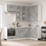 Kitchen Unit LYON 8 pcs Concrete Grey Engineered Wood 3438518