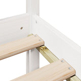 ZNTS Bookcase Bed without Mattress White 200x200 cm Solid Wood Pine 3321713
