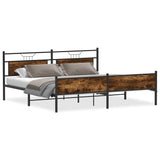 Metal Bed Frame without Mattress Smoked Oak 200x200 cm 3325117