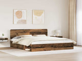 Bed Frame with Headboard Old Wood 200 x 200 cm Solid Pine Wood 3412450