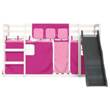 Bunk Bed without Mattress with Slide and Curtains Pink 90x200 cm 3284112