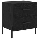 Bedside Cabinet with Drawer 2 pcs Black Oak 40 x 35 x 47.5 cm 882029