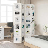 Room Divider 4 Panels White Solid Wood Paulownia 358692