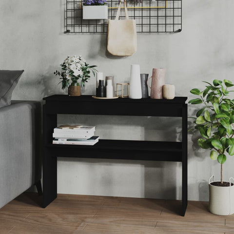 Console Table Black 102x30x80 cm Engineered Wood 808324