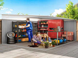 Garden Metal Storage Shed Outdoor Metal Tool House with Double Sliding Doors and 2 Air Vents, T3398P328408