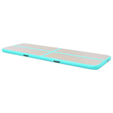 Inflatable Gymnastics Mat with Pump 700x100x10 cm PVC Green 91926