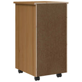 Rolling Cabinet with Drawers MOSS Honey Brown Solid Wood Pine 355888