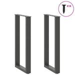 ZNTS Coffee Table Legs U-Shaped 2 pcs Anthracite 28x cm Steel 4013170