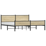 Metal Bed Frame without Mattress Sonoma Oak 193x203 cm 3301403