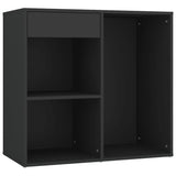 LED Dressing Table with Cabinet Black Engineered Wood 3082018