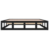 Bed Frame without Mattress Black 200x200 cm Solid Wood 820820