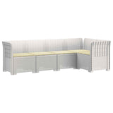 5-Seater Garden Sofa with Cushions Rattan Look PP White 3444042