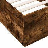 Bed Frame with LED without Mattress Smoked Oak 75x190 cm Small Single 3209671
