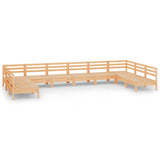 10 Piece Garden Lounge Set Solid Wood Pine 3083424