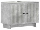 2 Piece Bathroom Cabinet Set EDE Concrete Grey Engineered Wood 3417984