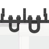 Sliding Door Hardware Kit 183 cm Steel Black 3295733
