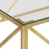Coffee Table Gold Stainless Steel and Tempered Glass 349978