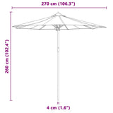Garden Parasol Cream White 270 x 260 cm Bamboo 4108083