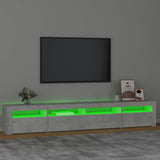 TV Cabinet with LED Lights Concrete Grey 240x35x40 cm 3152725