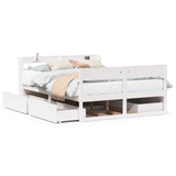 Bed Frame without Mattress White 135x190 cm Double Solid Wood Pine 3307138