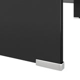 TV Stand/Monitor Riser Glass Black 100x30x13 cm 244139
