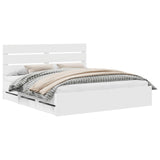 Bed Frame with Drawer White 180 x 200 cm Engineer Wood 3411813