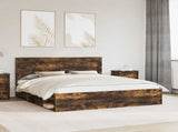 Bed Frame Smoked Oak 180 x 200 cm Solid Pine Wood 3410060