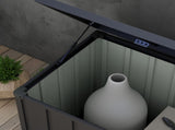 450L Galvanised Steel Garden Storage Box, with Wheels - Dark Grey T3398P311636