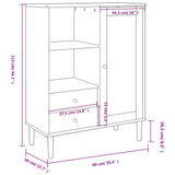 Highboard SENJA Rattan Look Black 90x40x112 cm Solid Wood Pine 358057
