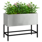 Raised Garden Planter Silver 60 x 26 x 45 cm Galvanised Steel 865888