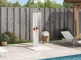 Outdoor Shower 206 cm Solid Pine Wood and Stainless Steel White 886333