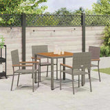 Garden Dining Set 5 pcs Grey Poly Rattan 3365405