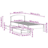 Bed Frame without Mattress White 75x190 cm Small Single Solid Wood Pine 3301852