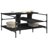 Coffee Table Black 100x100x48.5 cm Engineered Wood 842311