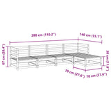 5 Piece Garden Sofa Set White Solid Wood Pine 3299385