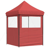 Foldable Party Tent Pop-Up with 2 Sidewalls Burgundy 4004995