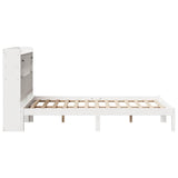ZNTS Bookcase Bed without Mattress White 135x190 cm Double Solid Wood Pine 3321617