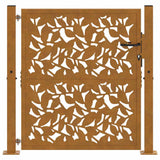 Garden Gate 100x100 cm Weathering Steel Leaf Design 4100964