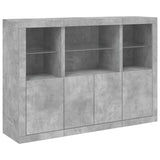 Sideboards with LED Lights 3 pcs Concrete Grey Engineered Wood 3209110