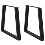 ZNTS Dining Table Legs V-Shape 2 pcs Black 80x cm Steel 4012572